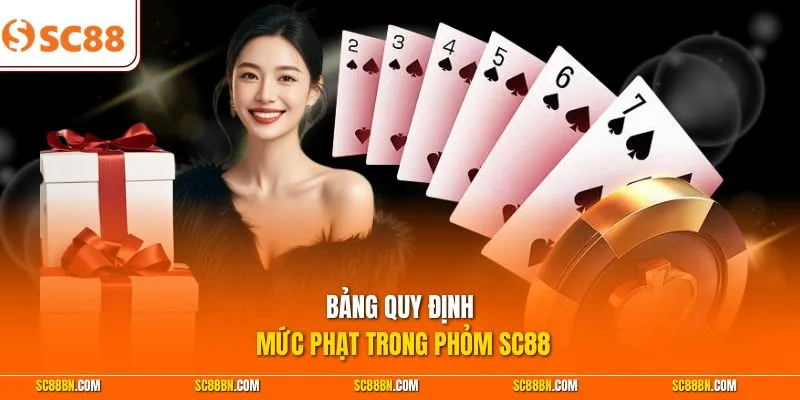 Bảng quy định mức phạt trong Phỏm SC88